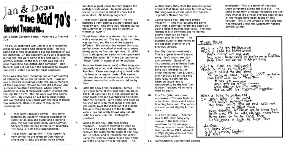 JAN AND DEAN- THE COLLECTORS SERIES- VOLUME  11 - THE MID 70's- MINT! REMASTERED Foto 3 de 4