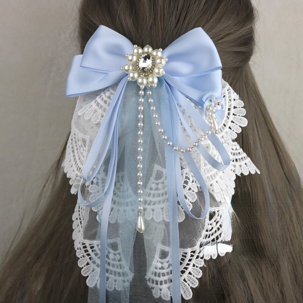Lace Beaded Women Girl Lolita Hairpin Hair Clips Accessory