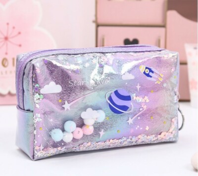 Süße wasserdichte Make-up Reise Kosmetiktasche für Damen rosa lila 