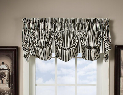 Today's Curtain Gabrielle Valance 70'' Width x 16'' Length Black 100% Cotton Duck