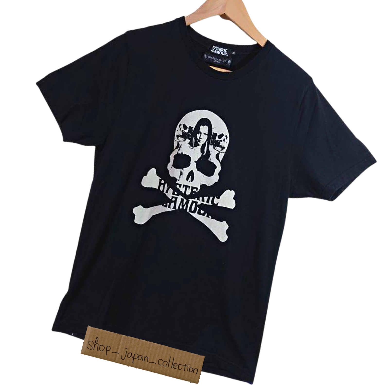 Hysteric Glamour Mastermind Men's Black T-shirt Skull Girl Size M L26.7in  W18.8