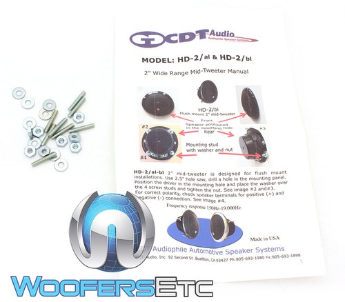 CDT AUDIO AF-256/2BL 2" CAR MID TWEETERS SPEAKERS ACCENT FILL SYSTEM NEW - Picture 5 of 10