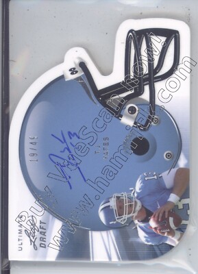 tj yates rookie rc draft auto autograph carolina tar heels unc college #/49 2011