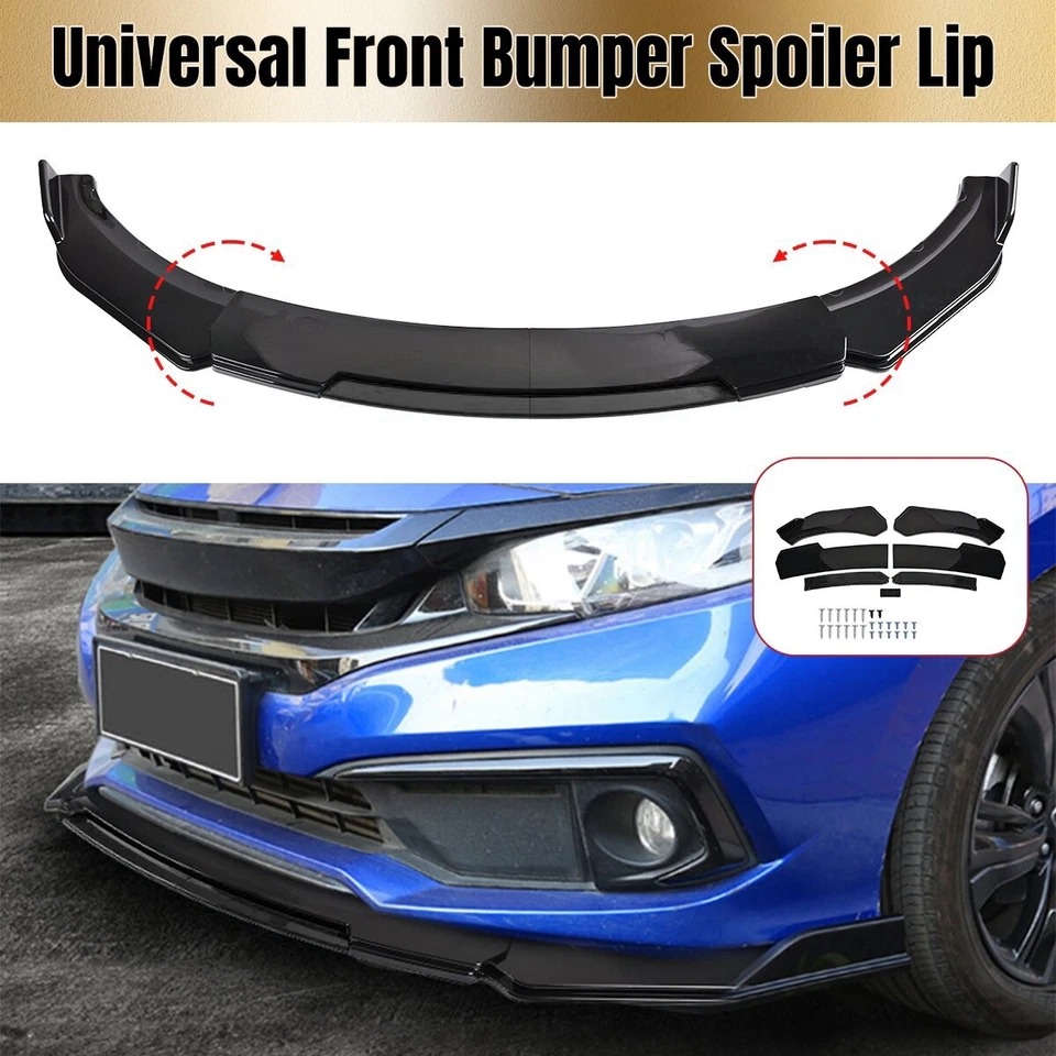 For VOLVO S60 2000-2009 Glossy Black Front Bumper Lip Splitter Spoiler Body Kit - Image 4 of 4