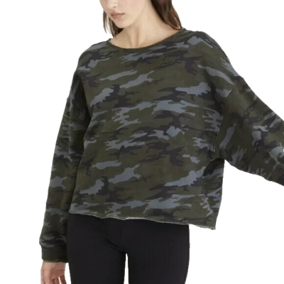 Pull Femme Sanctuary Camouflage Vert - Maille, Col Roulé, Manches Longues, Taille XS