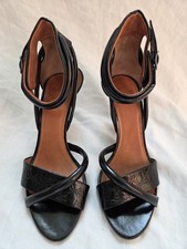 Givenchy Black Leather Ankle Strap Heel Shoes...