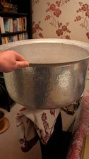 VINTAGE COOKING ALUMINIUM POT 60cm WIDE 30cm Deep. Cleaned planter unbranded