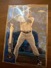 Topps chrome 2020 Lorenzo Cain Brewers Outfielder Ben Baller Blue card