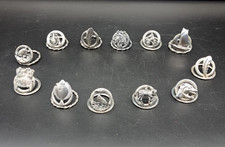 12 Porte Nom ou Porte Menu en métal argenté , décor vélo,voiture,animaux,bateau.