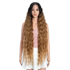 Joedir 38" Wavy Lace Front Wig, 4.5" Deep Part HD Trans, Synthetic