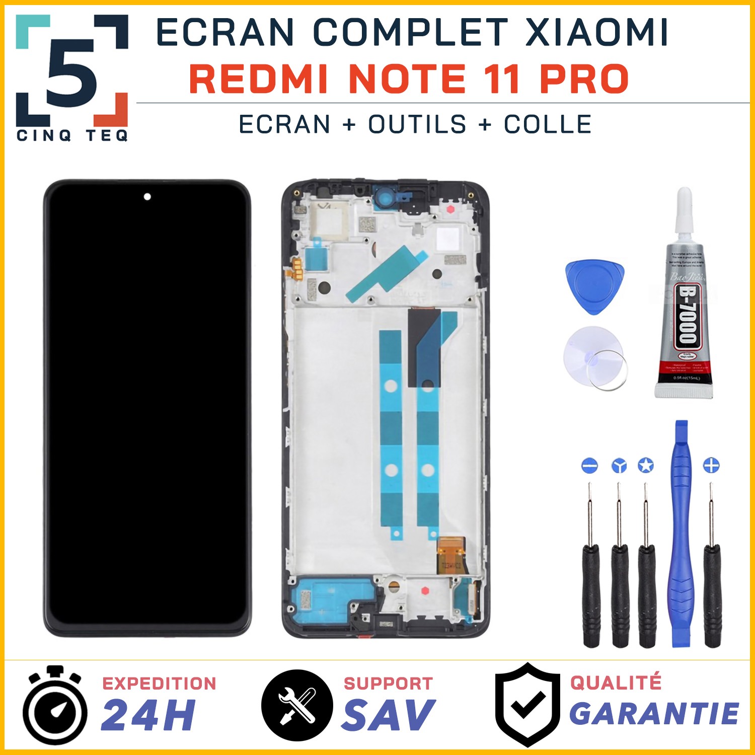 Écran de rechange Redmi Note 11 Pro 2201116SG verre haute résistance