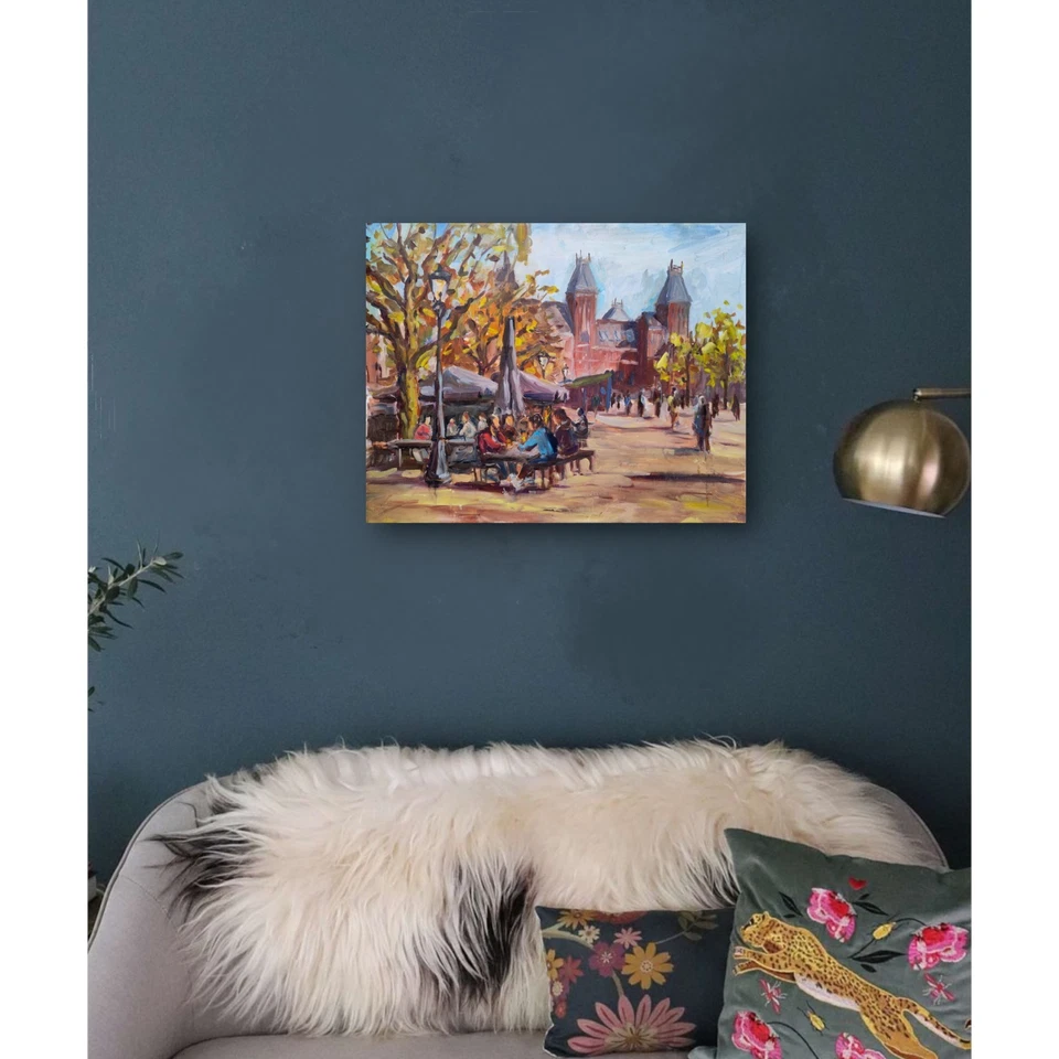 Ölgemälde ORIGINAL Kunst Amsterdam stadt Kunst handgemachte - Bild 4 von 4