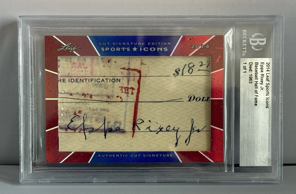 2014 Leaf Sports Icons Cut Signatures Eppa Rixey Jr 🔥1/1🔥HOF (AU) - Image 2 of 4