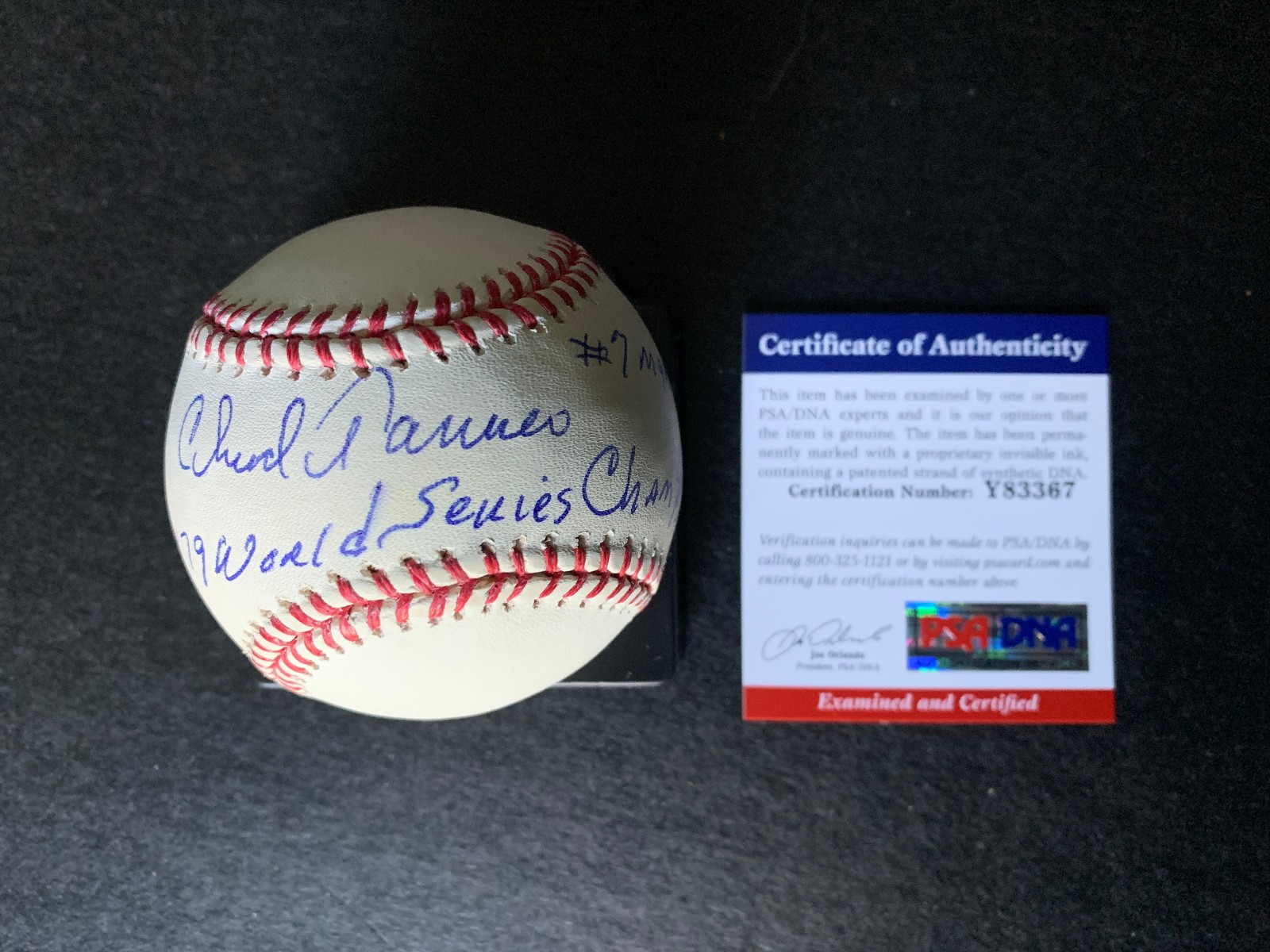 MLB Baseball Signed By Chuck Tanner  Auto Autograph Signature PSA/DNA Cert