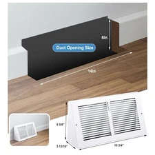 Steel Triangular Baseboard Return Air Grille Air Register Vent Cover Grill 14x6