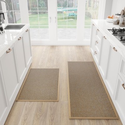 Kitchen Mat Set of 2 PCS, Cushioned Non Slip Rugs for Kitchen Floor, Absorben...