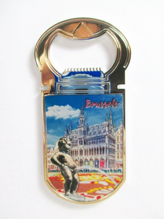 Brussels Belgium Magnetic Bottle Opener Metal Laser Souvenir Manneken Pis