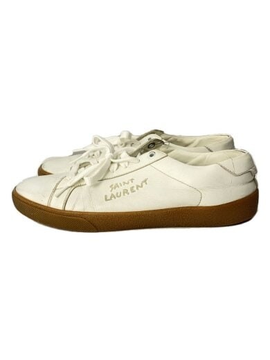 SAINT LAURENT Sneakers basse Taglia 40 Bianco Pelle Segni d'uso