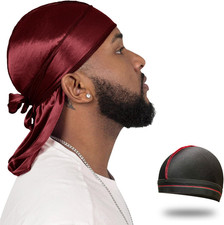 Silky Durag for Men Wave Cap Satin Dorag for Men Women 360 Wave