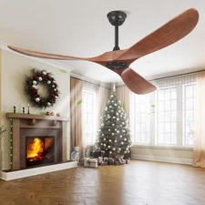 52 Inch Ceiling Fans Without Lights, Indoor/Outdoor Ceiling Fan No Light, 3 S...