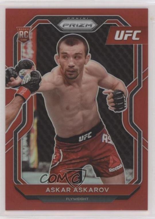 2021 Panini Prizm UFC Red Prizm 38/275 Askar Askarov #8 Rookie RC mr1