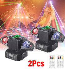 2PCS Laser RGBW LED Moving Head Light Disco Stage Lighting Beam DMX512 Party DJ