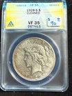1928 S PEACE DOLLAR ANACS VF 35 DETAILS CLEANED 509