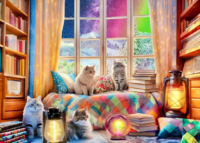 #ad 300 Piece Puzzles for Adults Winter Jigsaw Puzzles for Kids Northern Lights $13.06