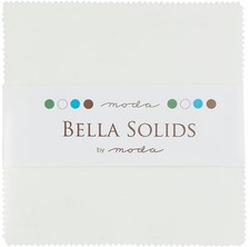 Moda Bella Solids WHITE Charm Pack 100 Cotton 5" Precut Squares 42 pcs