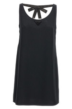 PRADA Sable Bow Black Satin Dress New & Authentic