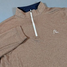 Rhoback Mens 1/4 Zip Size XL Long Sleeve Pullover Herringbone Golf Outdoors