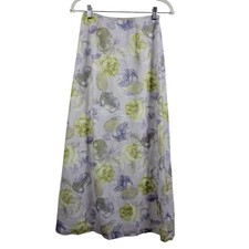 Vintage 90s Y2K XOXO Purple Floral Maxi Skirt Size 3/4 A-Line Fairy Bloomcore