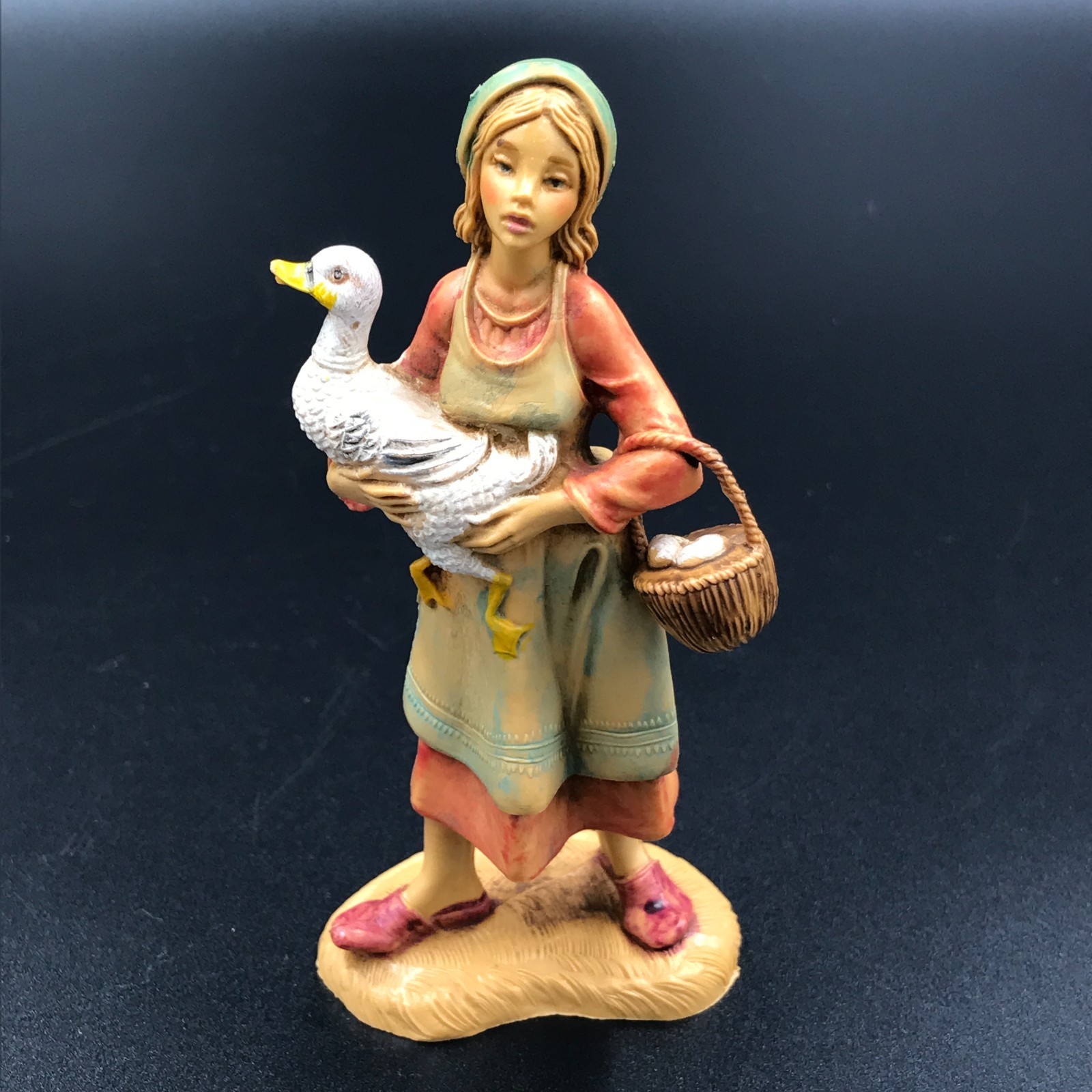 Fontanini Nativity 5" Deborah Holding Goose & Egg Basket 1983 Depose Italy 110