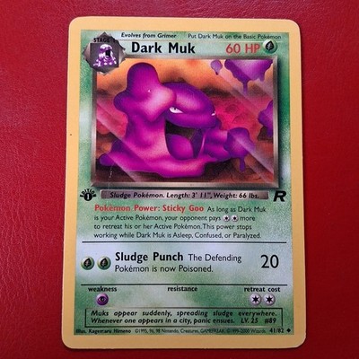 Dark Muk 41/82 Team Rocket Regular First Edition Wotc Pokémon Card LP