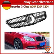 K&uuml;hlergrill passt f&uuml;r Mercedes W204 C204 C63 S204 Coupe Glanz Schwarz Entl&uuml;ftung