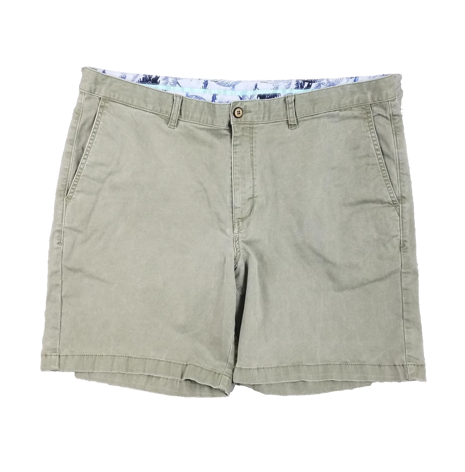 Tommy Bahama Shorts Mens 40 Green Stretch Casual Flat Front Chino Tencel Blend