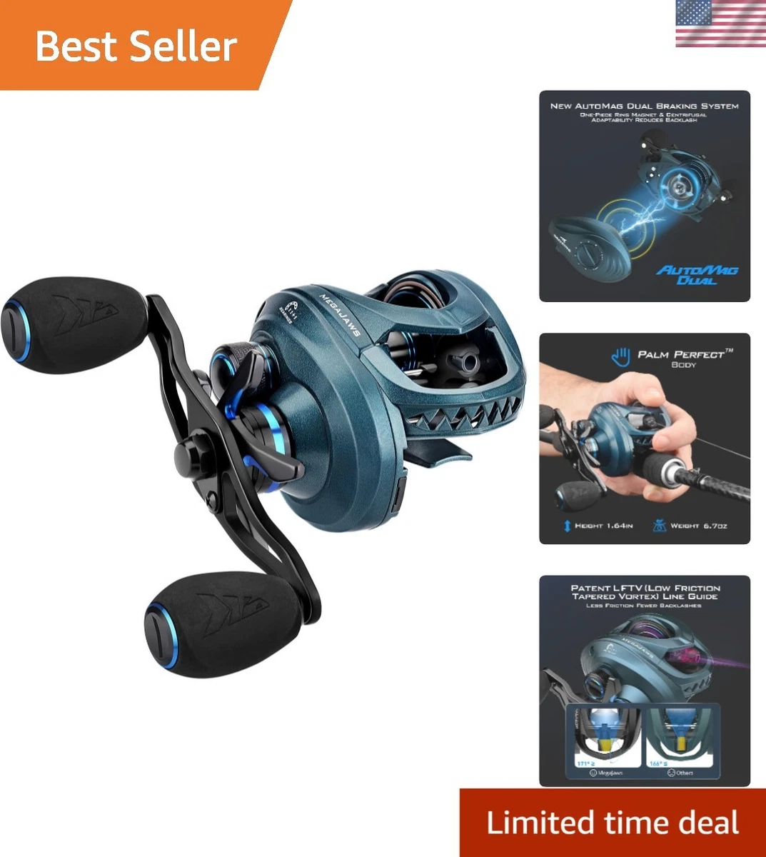 5.4: 1 Gear Ratio Bass Fishing Reels for sale | eBay