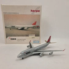 Herpa NWA Northwest Airlines Boeing 747-400 Die Cast Airplane 1:500 #510936