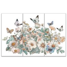 3pcs/Set Light-Colored Flower Rub on Transfers for Furniture and Crafts 6x12 ...