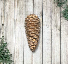 Antique Bronze Dipped Pinecone Sculpture – Mid Century Naturalist Decor