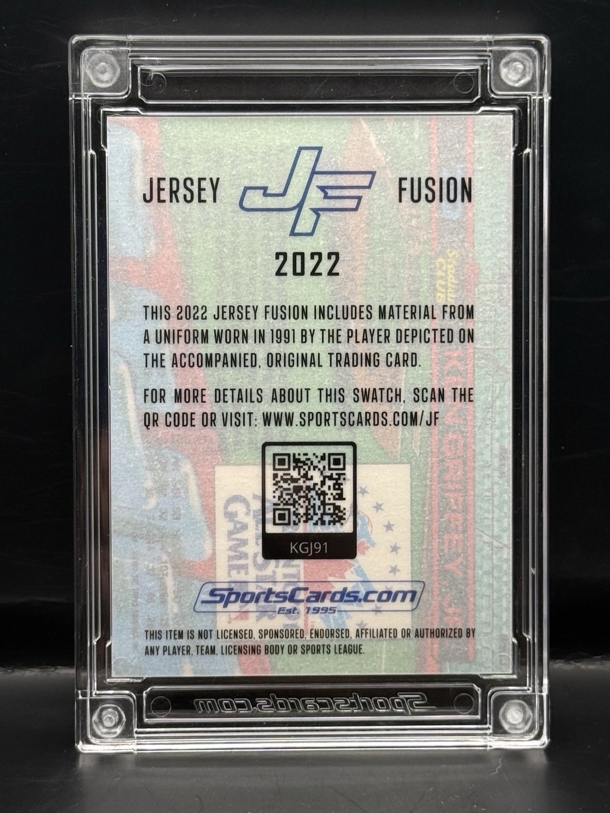 Ken Griffey Jr. Jersey Fusion 2022 1991 Topps Stadium Club Game Used Swatch view 2