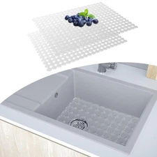 Kitchen Sink Protector Mat - 2Pack Adjustable Sink Protectors for Kitchen Sta