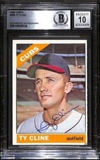 1966 Topps 306 Ty Cline  BGS Auto 10 Autographed BAS Authentic C101320