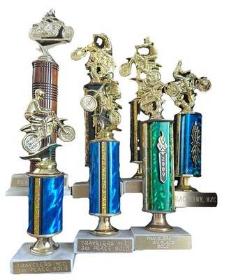 Lot Of 7 Vintage Motorcycle Dirt Bike Racing Trophy Trophies Olympia 2008-2015