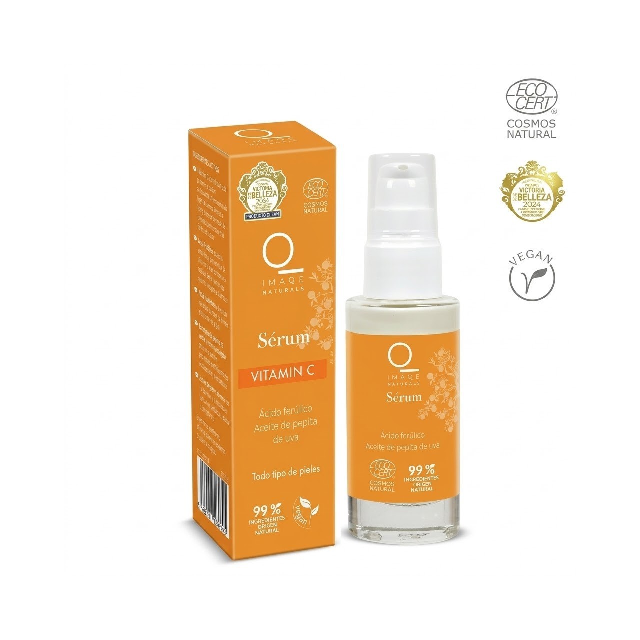 IMAQE NATURALS Vitamin C Serum 30ml Ferulic Acid Hyaluronic Glow Vegan