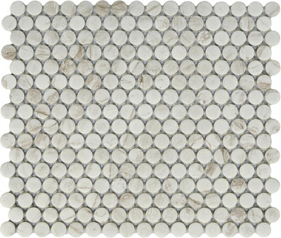 Famed Ceramic Penny round Mosaic in Matte Glamour (10 PC per Carton) (10.6 SQFT 