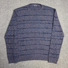 John Varvatos Striped Knit Sweater Blue Multicolor Cotton Blend Men  s Size Large