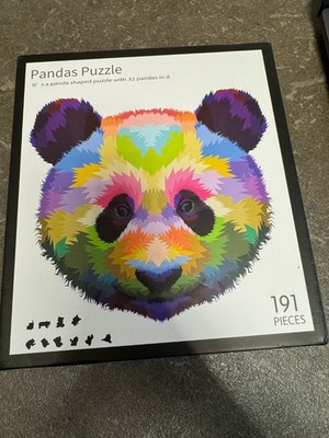Pandas Puzzle 191 Pieces Technicolor Panda Puzzle