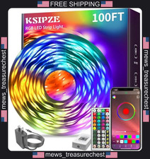LED Strip Lights 100ft RGB Color Changing with App Remote Control
