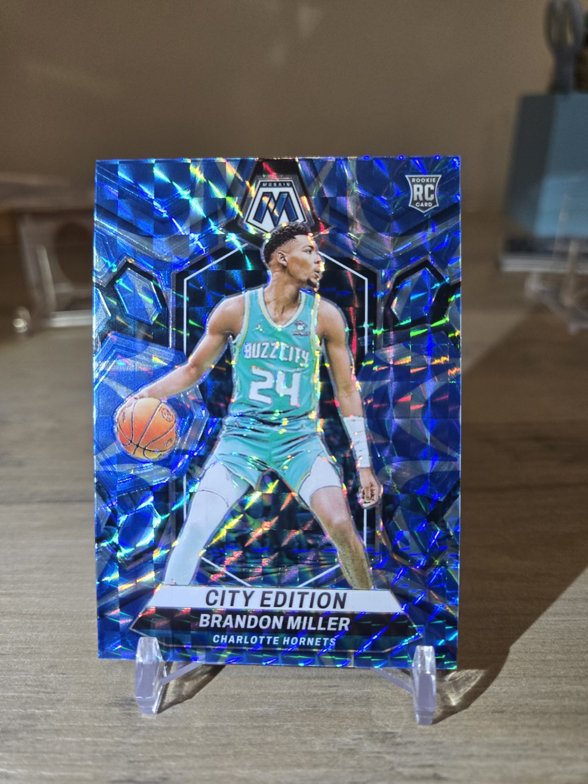 Brandon Miller 2023-24 Mosaic City Edition Reactive Blue Prizm (RC) Hornets #277
